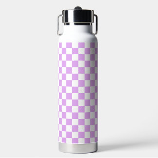 Klassisches helllila Schachbrettmuster Trinkflasche