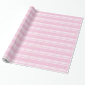 Klassisches hellrosa Gingham-Geburtstags-Geschenkp Geschenkpapier (Ungerollt)