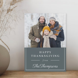 Klassisches Herbst-Schieferblaues Thanksgiving-Fot Feiertagskarte