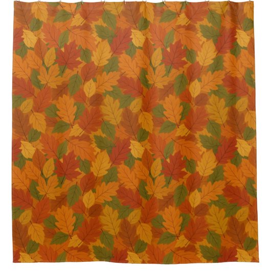 Klassisches Herbstlaub-Muster Duschvorhang (Vorderseite)