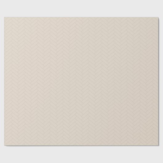 Klassisches Herringbone-Beige-Muster Geschenkpapier (Flach)