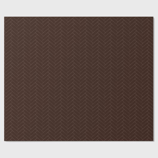 Klassisches Herringbone-Brown-Musterpapier Geschenkpapier (Flach)