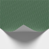 Klassisches Herringbone-Green-Gray-Muster Geschenkpapier (Ecke)