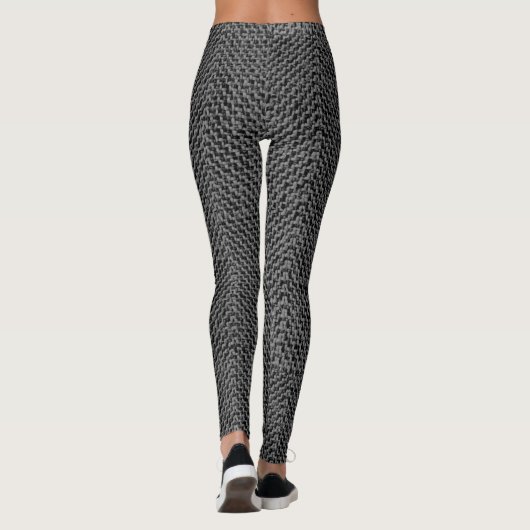 Klassisches Herringbone-Muster / Grau-Schwarz Leggings (Rückseite)