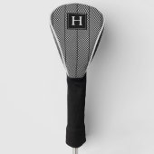 Klassisches Herringbone-Muster Mit Monogramm Golf Headcover (Vorderseite)