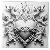 Klassisches Herz + Kette Fliese (Vorderseite)