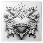 Klassisches Herz + Kette Fliese (Vorderseite)