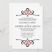 Klassisches Herz Traditionelle Hochzeitseinladung Einladung (Vorne/Hinten)