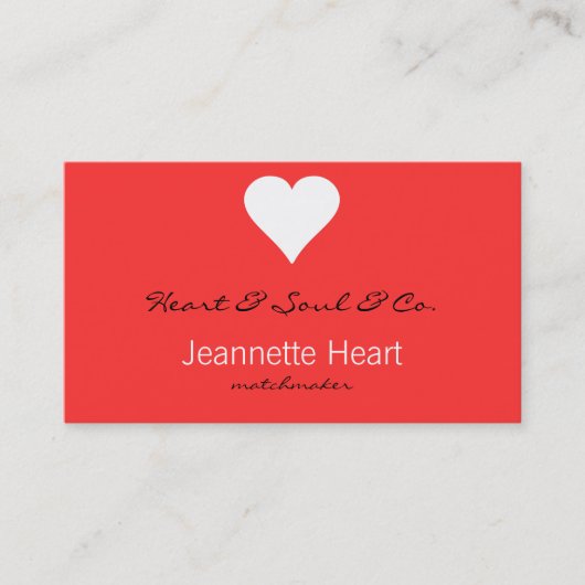 Klassisches Herz Visitenkarte (Vorderseite)
