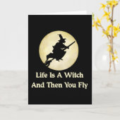 Klassisches HexenSprichwort Karte (Gelbe Blume)