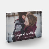 Klassisches Hochzeitdatum Fotoblock (Links)