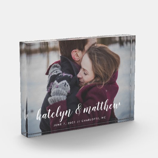 Klassisches Hochzeitdatum Fotoblock (Links)