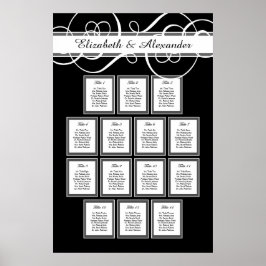 Klassisches Hochzeitessen 14 Tafelsitzkarte Poster