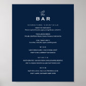 Klassisches Hochzeitsbarmenü-Schild Chic Minimalis Poster (Vorne)