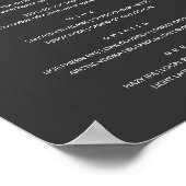 Klassisches Hochzeitsbarmenü-Schild Chic Minimalis Poster (Ecke)