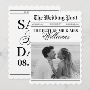 Klassisches Hochzeitsfoto im Stil einer Vintage-Ze Save The Date