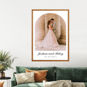 Klassisches Hochzeitsfoto-Poster mit Bogen-Design Poster