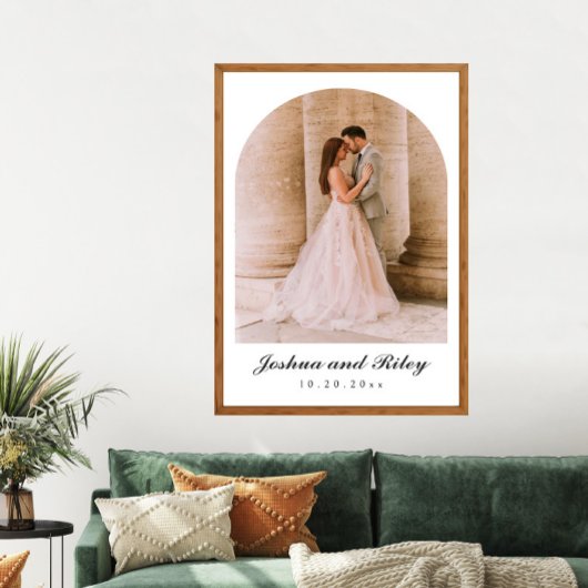 Klassisches Hochzeitsfoto-Poster mit Bogen-Design Poster