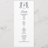 Klassisches Hochzeitsmenü der Nautic Oceanic Menükarte (Rückseite)