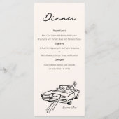 Klassisches Hochzeitsmenü mit zeichnend Eheleute Menükarte (Vorderseite)