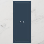 Klassisches Hochzeitsmonogramm-Dinner Menükarte (Rückseite)