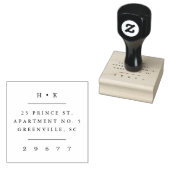 Klassisches Hochzeitsmonogramm-Rücksendeadresse Gummistempel (Stempel)