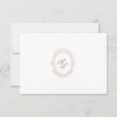 Klassisches Hochzeitsmonogramm-Wappen QR-Code-RSVP RSVP Karte (Vorderseite)