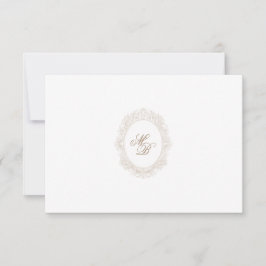 Klassisches Hochzeitsmonogramm-Wappen QR-Code-RSVP RSVP Karte