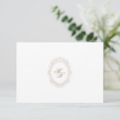 Klassisches Hochzeitsmonogramm-Wappen QR-Code-RSVP RSVP Karte (Stehend Vorderseite)