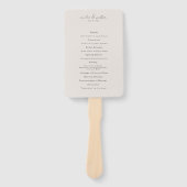 Klassisches Hochzeitsprogramm für Creme und Holzko Fächer (Vorderseite)