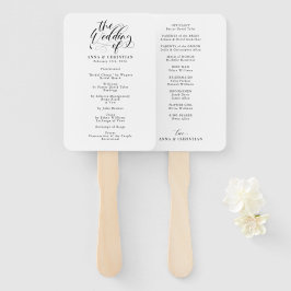 Klassisches Hochzeitsprogramm für Elegante Kalligr Fächer