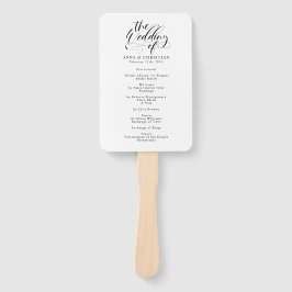 Klassisches Hochzeitsprogramm für Elegante Kalligr Fächer