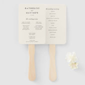 Klassisches Hochzeitsprogramm für Elfenbein Fächer (Vorne und Hinten)