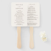 Klassisches Hochzeitsprogramm für Elfenbein Fächer (Vorne und Hinten)