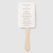 Klassisches Hochzeitsprogramm für Elfenbein Fächer (Vorderseite)