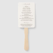 Klassisches Hochzeitsprogramm für Elfenbein Fächer (Rückseite)