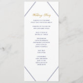 Klassisches Hochzeitsprogramm für Gold und Navy Programm (Rückseite)