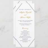 Klassisches Hochzeitsprogramm für Gold und Navy Programm (Vorne/Hinten)