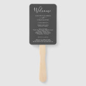 Klassisches Hochzeitsprogramm für Grau und Weiß Fo Fächer (Rückseite)