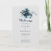 Klassisches Hochzeitsprogramm für Wasserfarben Programm (Vorderseite)