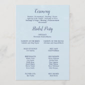 Klassisches Hochzeitsprogramm für weiße Blume Programm (Rückseite)