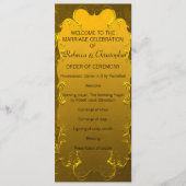 Klassisches Hochzeitsprogramm mit goldener Eleganz Programm (Vorderseite)