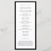 Klassisches Hochzeitsprogramm mit Monogramm-Kranz Programm (Rückseite)