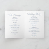 Klassisches Hochzeitsprogramm mit Navy-Blauen Hort Programm (Innenseite)