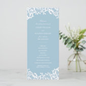 Klassisches Hochzeitsprogramm mit Spitze Programm (Stehend Vorderseite)