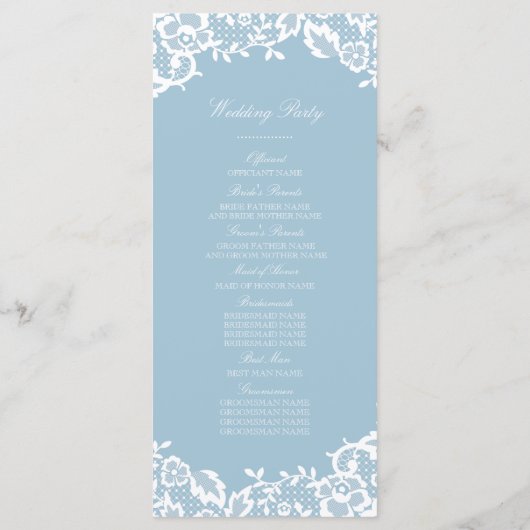 Klassisches Hochzeitsprogramm Programm (Rückseite)