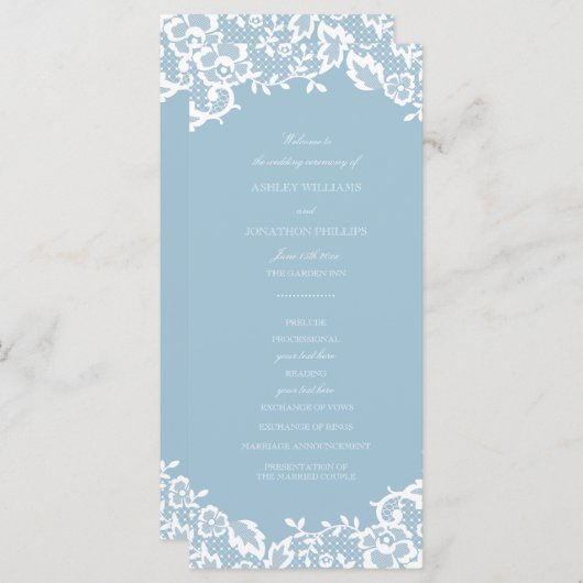 Klassisches Hochzeitsprogramm Programm (Vorne/Hinten)