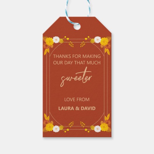 Klassisches Hochzeitstil Geschenkanhänger (Vorderseite)