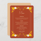 Klassisches Hochzeitstil Menükarte (Vorne/Hinten)