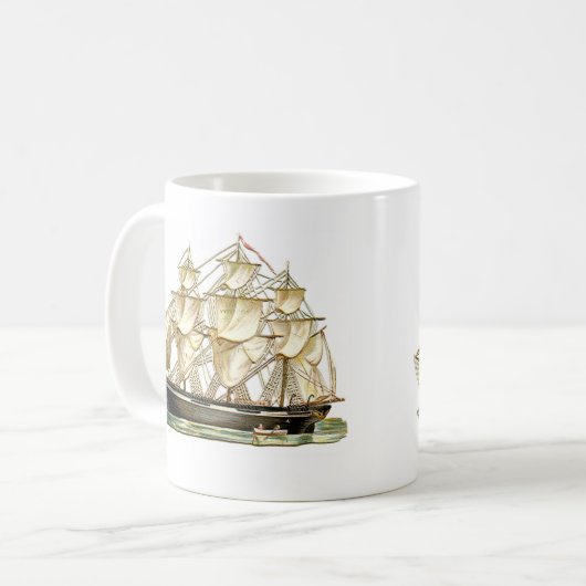 Klassisches hohes Schiff Kaffeetasse (Vorderseite Links)